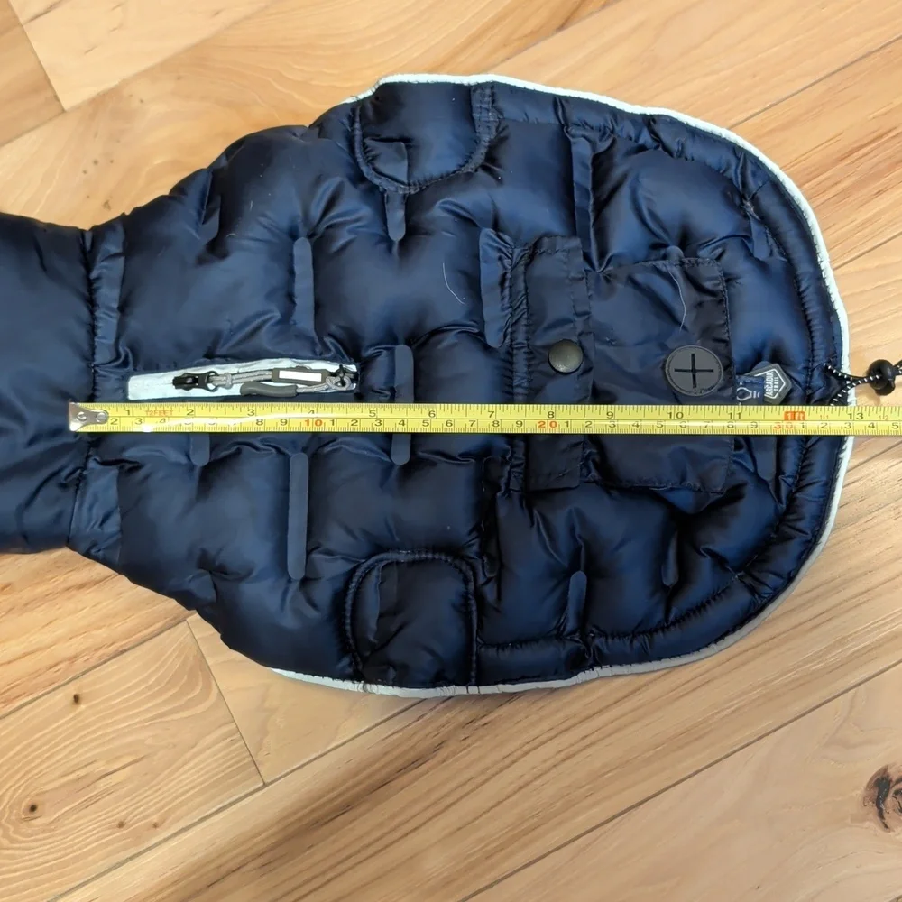 Dog Navy Puffer Jacket with Hood And Fleece Outfit